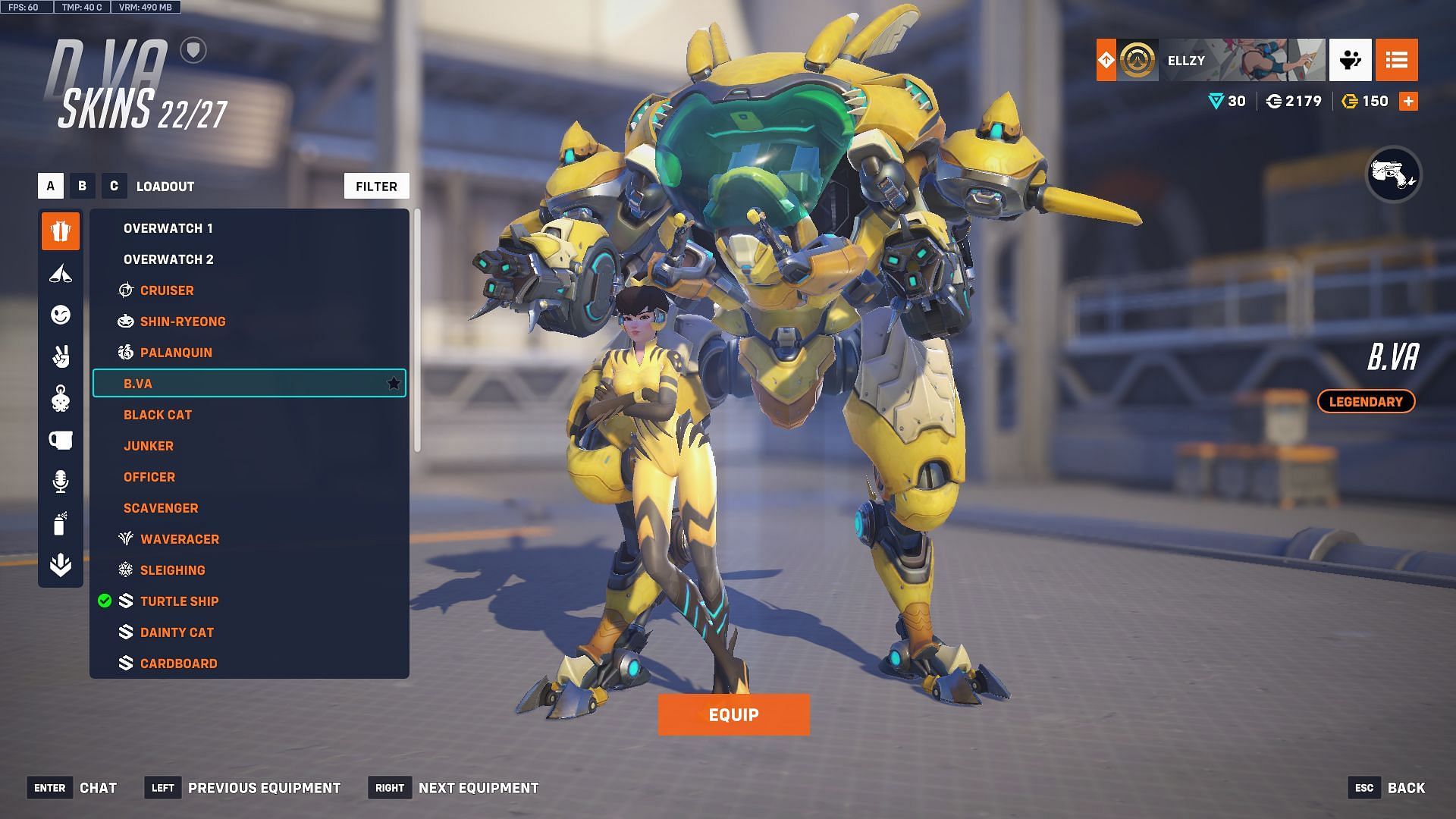 B.Va skin for D.Va (Image via Sportskeeda Gaming | Blizzard Entertainment)